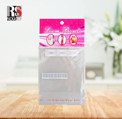 Sac d'emballage en plastique à tête de cellophane OPP imprimé en surface avec couvercle autoadhésif