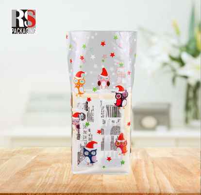 Personnalisation Stand Up Pouch Cross Block Bottom Bags Cellophane Clear Treat Poly Sac en plastique carré Bottom Bags